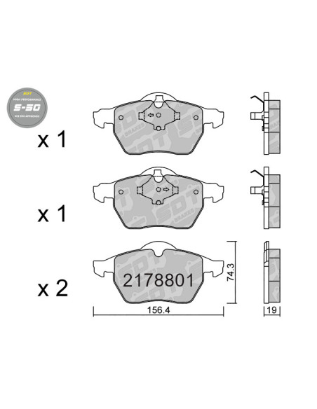 FRONT HIGH PERFORMANCE BRAKEPADS S50 VOLVO C70 V70