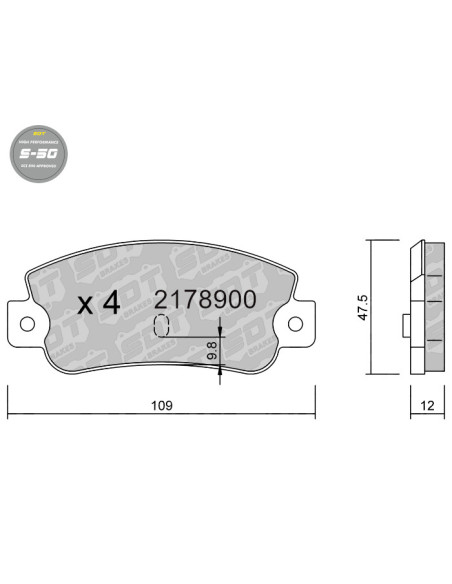 REAR HIGH PERFORMANCE BRAKEPADS S50 FIAT ARGENTA LANCIA DEDRA DELTA PRISMA