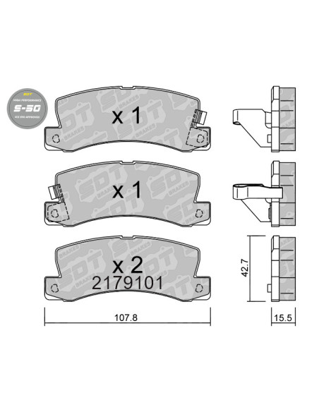 Pastillas de freno traseras High Performance S50 Lexus ES RX Toyota Avensis T22 Camry Celica T18 T20