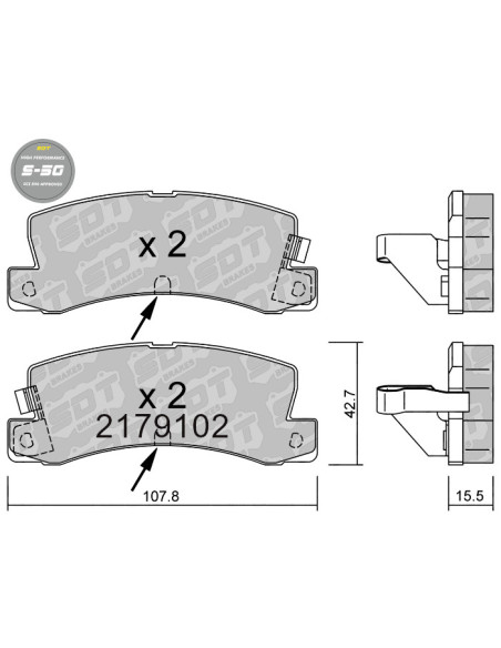 REAR HIGH PERFORMANCE BRAKEPADS S50 CHEVROLET NOVA TOYOTA COROLLA E8 E9 E11
