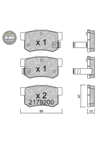 REAR HIGH PERFORMANCE BRAKEPADS S50 FIAT SEDICI HONDA ACCORD CIVIC INTEGRA DC2 S2000 SUXZUKI SWIFT SX4