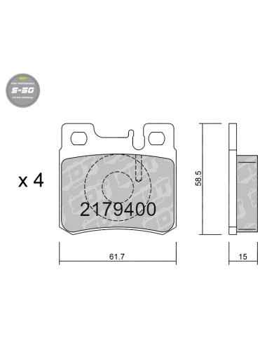 REAR HIGH PERFORMANCE BRAKEPADS S50 MERCEDES 190 EVOLUTION CLASE C 202 CLASE E210 SL 129 SLK 170