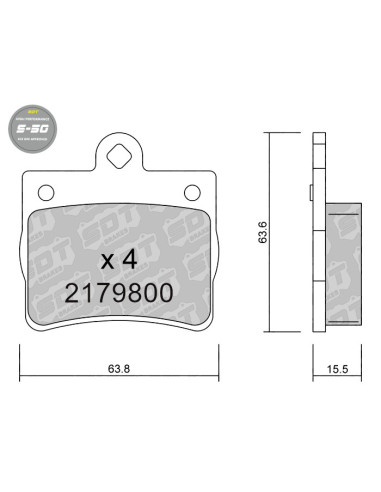 REAR HIGH PERFORMANCE BRAKEPADS S50 MERCEDES CLASE C 202