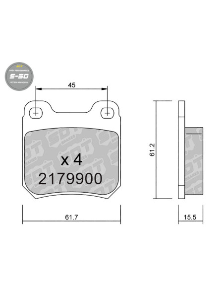 REAR HIGH PERFORMANCE BRAKEPADS S50 OPEL CALIBRA OMEGA SENATOR VECTRA SAAB 93 YS3D 95 YS3E