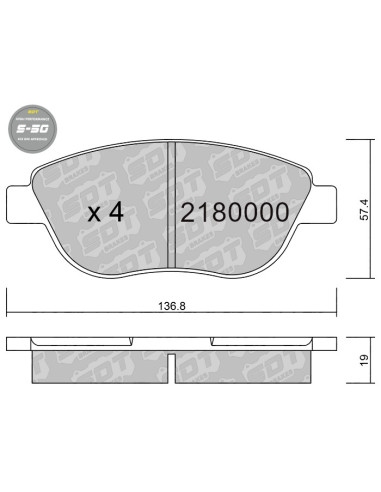 Pastillas De Freno Delanteras High Performance S50 Ø283 Citroen C4 Berlingo Xsara Peugeot 206 207 307 Partner