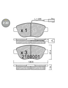 FRONT HIGH PERFORMANCE BRAKEPADS S50 ABARTH 500 FIAT 500 GRANDE PUNTO LANCIA DELTA III PEUGEOT BIPER