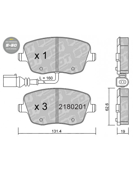 PASTILLAS DE FRENO DELANTERAS HIGH PERFORMANCE S50 SEAT / SKODA