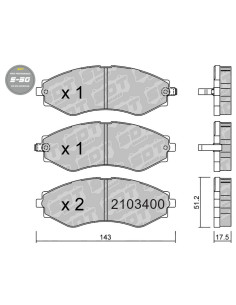 FRONT HIGH PERFORMANCE BRAKEPADS S50 CHEVROLET EPIA EVANDA TACUMA SUZUKI FORENZA