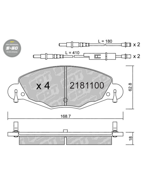 Pastillas De Freno Delanteras High Performance S50 Citroen C5