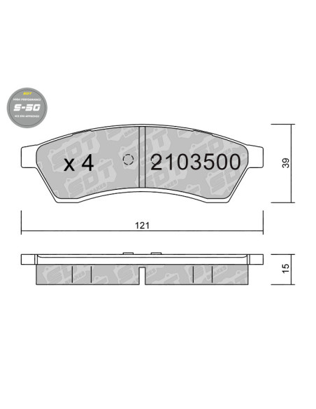 REAR HIGH PERFORMANCE BRAKEPADS S50  CHEVROLET EPICA EVANDA