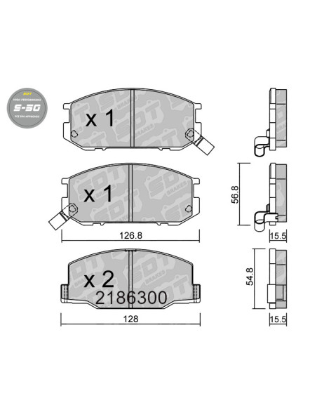 *Discontinued* FRONT HIGH PERFORMANCE BRAKEPADS S50 LOTUS ESPRIT TOYOTA CELICA PREVIA