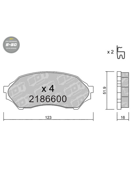FRONT HIGH PERFORMANCE BRAKEPADS S50 MAZDA 323 BJ