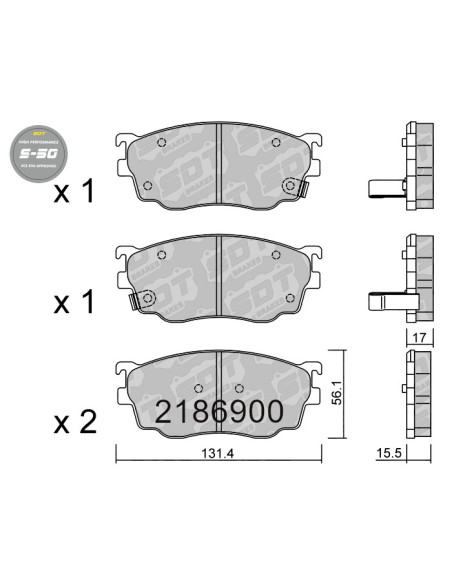 FRONT HIGH PERFORMANCE BRAKEPADS S50 MAZDA 626 GF 626 STATION WAGON GW PREMACY