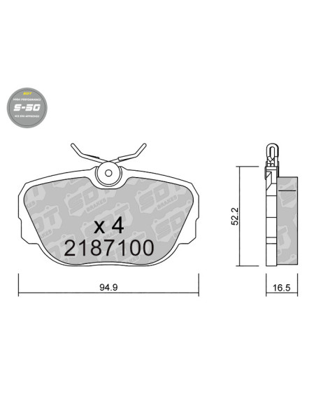REAR HIGH PERFORMANCE BRAKEPADS S50 LAND ROVER DISCOVERY II RANGE ROVER II OFF-ROAD