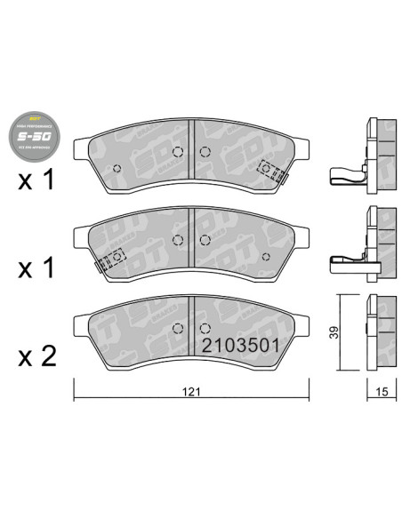 Pastillas De Freno Traseras High Performance S50 Chevrolet Epica