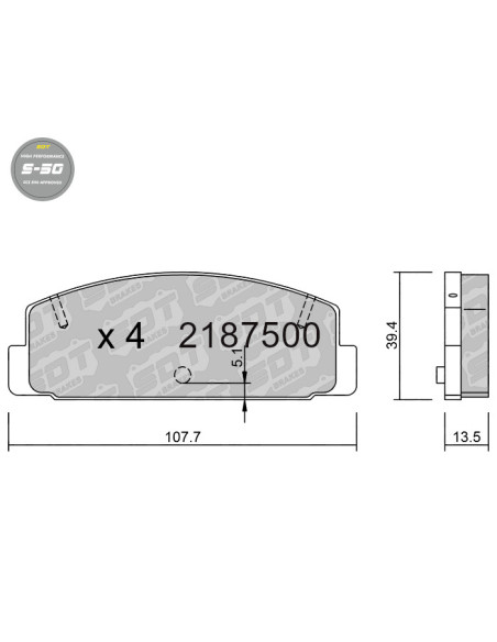 Pastillas De Freno Traseras High Performance S50 Mazda 626 Gv Rx7