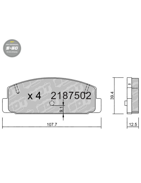 REAR HIGH PERFORMANCE BRAKEPADS S50 MAZDA 6 GH