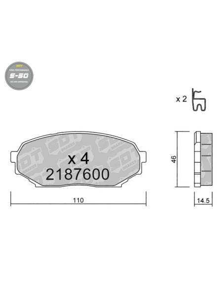 Pastillas De Freno Delanteras High Performance S50 Mazda Mx5 Na