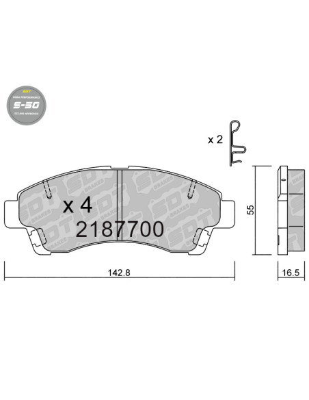 FRONT HIGH PERFORMANCE BRAKEPADS S50 MAZDA PICK-UP SERIE B UF