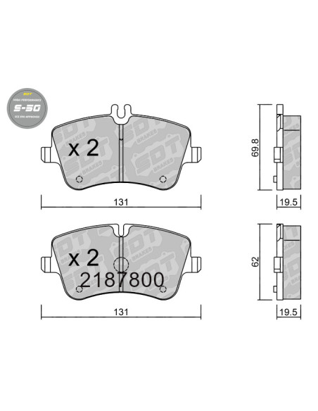 Pastillas De Freno Delanteras High Performance S50 Mercedes Clase C 203 Clk 209 Clc 204 Slk 171