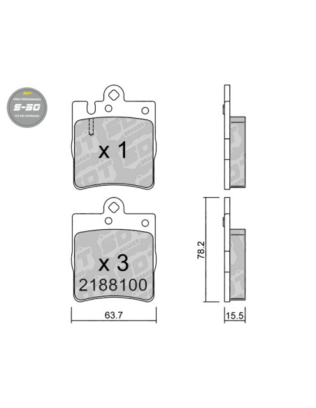 REAR HIGH PERFORMANCE BRAKEPADS S50 MERCEDES CLASE C CLK E SLK SSANGYOUNG CHAIRMAN