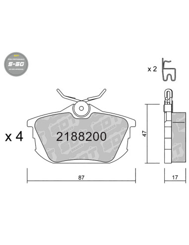 REAR HIGH PERFORMANCE BRAKEPADS S50 MITSUBISHI CARISMA COLT SPACESTAR MCC SMART FORFOUR VOLVO S40 V40