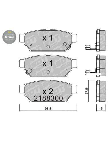 Pastillas De Freno Traseras High Performance S50 Mitsubishi Carisma Colt Fto Lancer Proton Persona 300