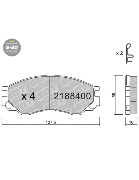 FRONT HIGH PERFORMANCE BRAKEPADS S50 GONOW TROY VICTORY MITSUBISHI L200 L300 L400 SPACE GEAR
