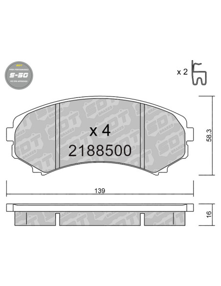 FRONT HIGH PERFORMANCE BRAKEPADS S50 MAZDA SERIE E MITSUBISHI GRANDIS MONTERO V60 V80 V90