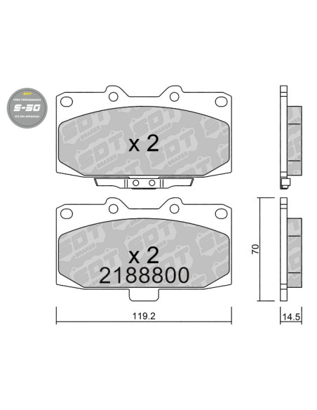 Pastillas De Freno Delanteras High Performance S50 Nissan 200Sx S14 300Zx Z32 Subaru Impreza Wrx