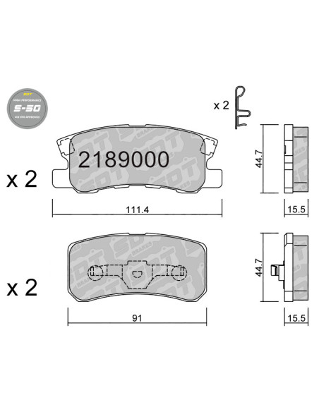 Pastillas De Freno Traseras High Performance S50 Citroen C-Crosser Mitsubishi Grandis Montero V60 V80 V90 Peugeot 4007