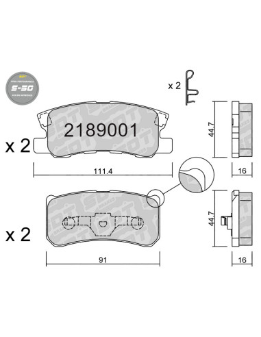 Pastillas De Freno Traseras High Performance S50 Chrysler Citroen C4 Aircross Dodge Lancia Mitsubishi Asx Peugeot 4008
