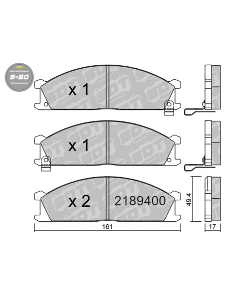 Pastillas De Freno Delanteras High Performance S50 Nissan Navara D22 Pathfinder Wd21 Pick Up D22 Terrano Subaru Svx