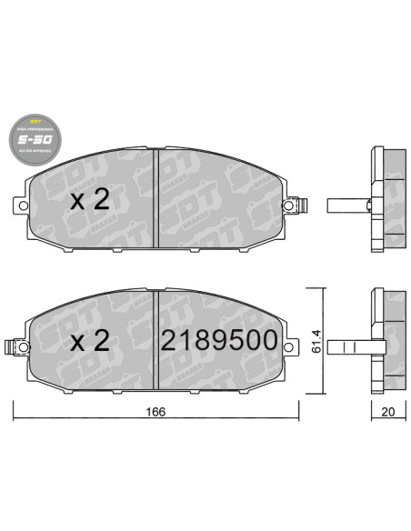 FRONT HIGH PERFORMANCE BRAKEPADS S50 NISSAN PATROL GR Y61