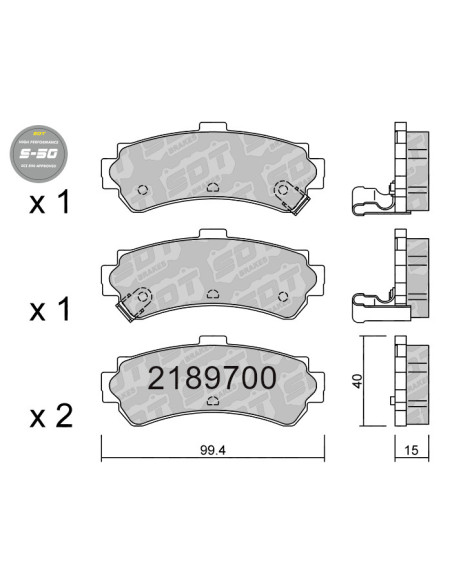 REAR HIGH PERFORMANCE BRAKEPADS S50 NISSAN ALMERA N15