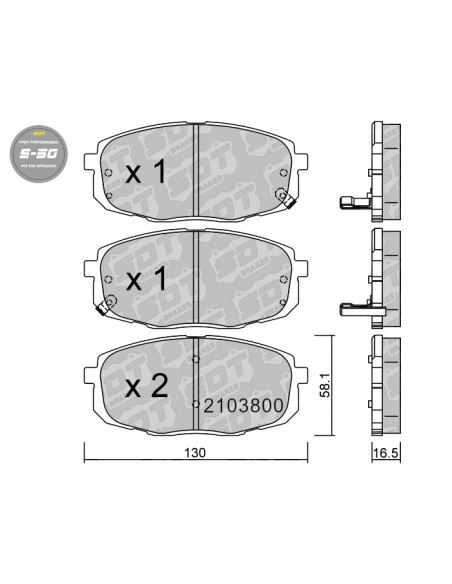 Pastillas De Freno Delanteras High Performance S50 Hyundai I30 Fd Kia Carens Ii Ceed Pro Ceed