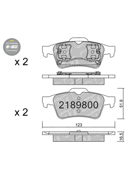 Pastillas De Freno Traseras High Performance S50 Nissan Primera P12 Renault Espace Mk4 Laguna Mk2 Megane Mk2 Vel Satis