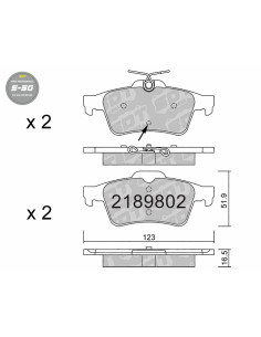 Pastillas De Freno Traseras High Performance S50 Peugeot 508
