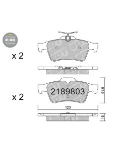 REAR HIGH PERFORMANCE BRAKEPADS S50 FORD FOCUS MK3 KUGA MK2 TOURNEO CONNECT TRANSIT CONNECT VOLVO V40 D2