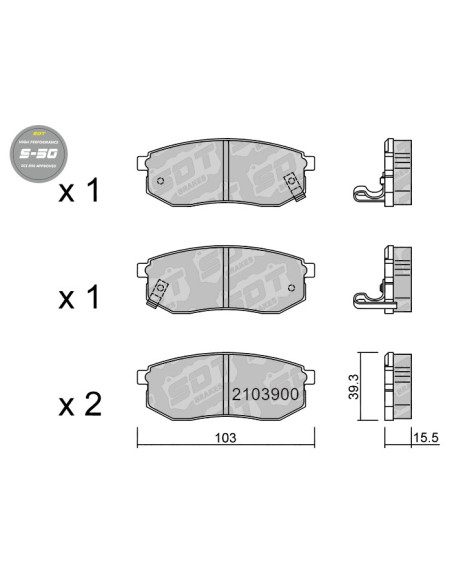 REAR HIGH PERFORMANCE BRAKEPADS S50 HYUNDAI GALLOPER JK KIA JOICE