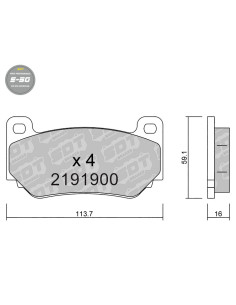Pastillas De Freno Delanteras High Performance S50 Ap Racing Cp7600 Galfer Ga7609 Lotus Exige Mg Tf 160