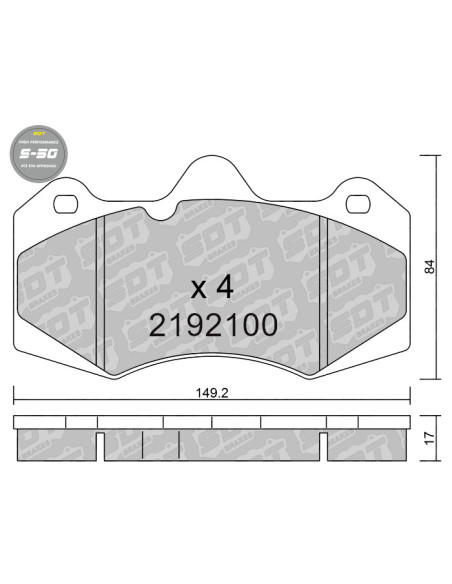 FRONT HIGH PERFORMANCE BRAKEPADS S50 AP RACING ASTON MARTIN GALFER MCLAREN SEAT