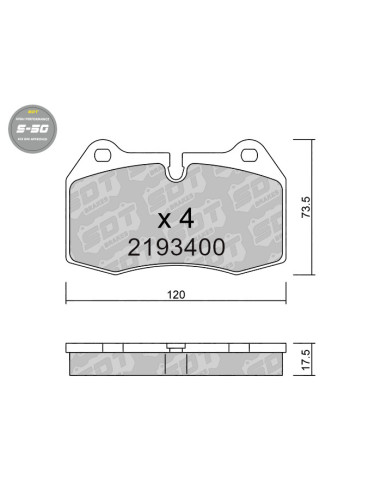 FRONT HIGH PERFORMANCE BRAKEPADS S50 BMW FERRARI MASERATI NISSAN
