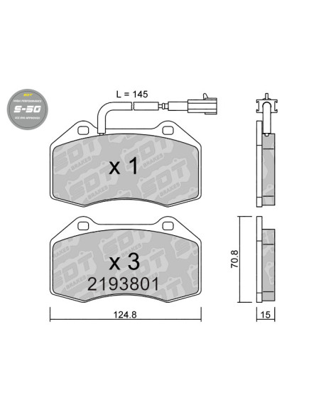 Pastillas De Freno Delanteras High Performance S50 Alfa Romeo Mito Fiat Grande Punto Abarth