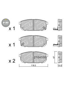 REAR HIGH PERFORMANCE BRAKEPADS S50 KIA OFF-ROAD SORENTO JC
