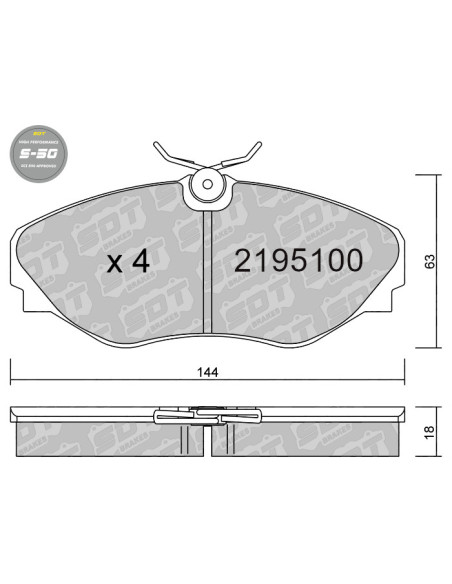 HIGH PERFORMANCE BRAKEPADS S50 NISSAN COMMERCIAL / OPEL COMMERCIAL / RENAULT