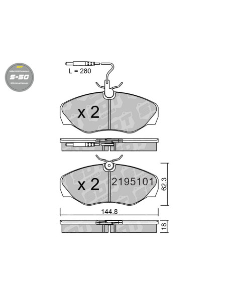 HIGH PERFORMANCE BRAKEPADS S50 RENAULT