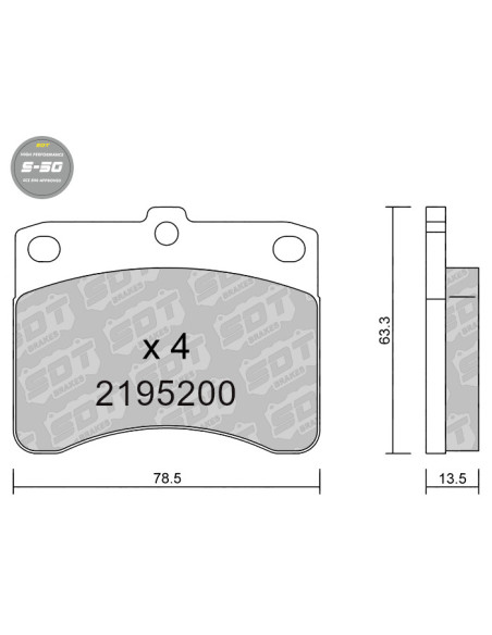 HIGH PERFORMANCE BRAKEPADS S50 DAIHATSU / PIAGGIO