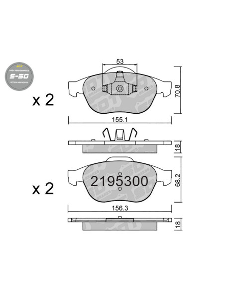 HIGH PERFORMANCE BRAKEPADS S50 RENAULT