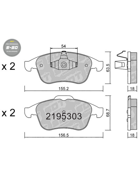 Pastillas De Freno Delanteras High Performance S50 Renault